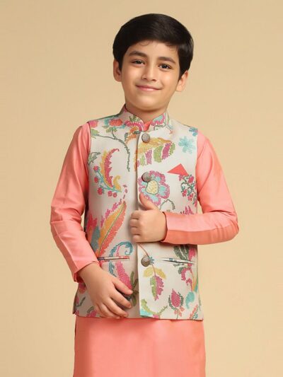 Boys Printed Button Closure Jacket