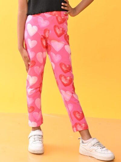 Girls Printed Cotton Ankle-Length Leggings