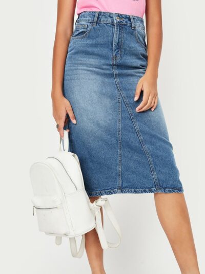 Girls Pure Cotton A-Line Midi Skirts