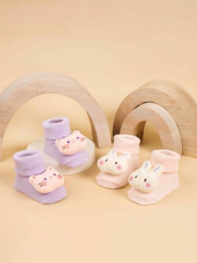 Infant Pack Of 2 Patterned Ankle-Length Socks